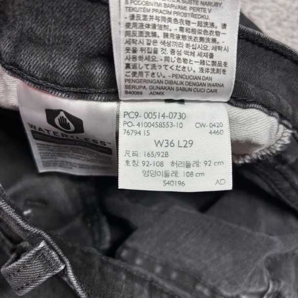 Levi's Jeans Mens 36 x 29 514 Straight Black Denim Casual Classic Basic Party - Picture 2 of 4